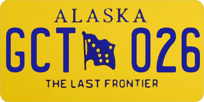 AK license plate GCT026