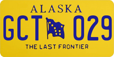 AK license plate GCT029