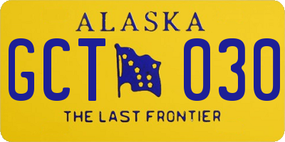AK license plate GCT030