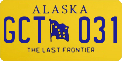 AK license plate GCT031