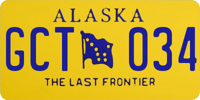 AK license plate GCT034
