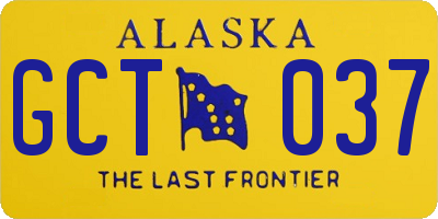 AK license plate GCT037