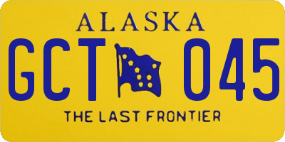 AK license plate GCT045
