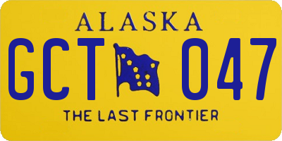 AK license plate GCT047