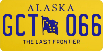 AK license plate GCT066