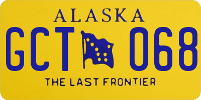 AK license plate GCT068