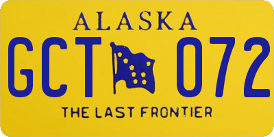 AK license plate GCT072