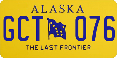 AK license plate GCT076
