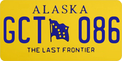 AK license plate GCT086