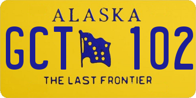 AK license plate GCT102