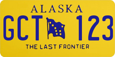 AK license plate GCT123