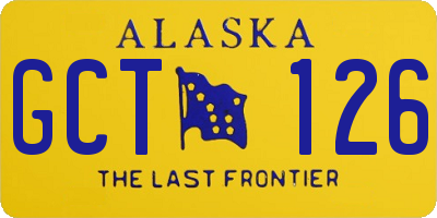 AK license plate GCT126