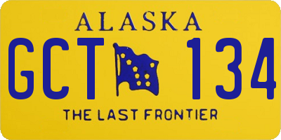 AK license plate GCT134