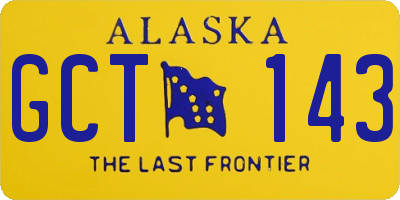AK license plate GCT143