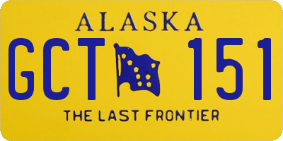 AK license plate GCT151