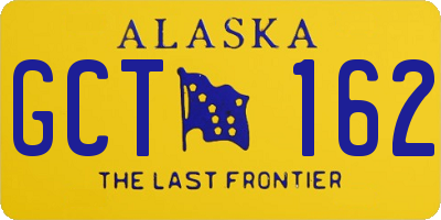 AK license plate GCT162