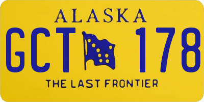 AK license plate GCT178