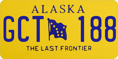AK license plate GCT188