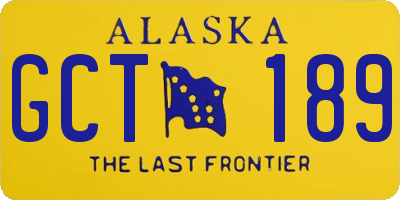 AK license plate GCT189