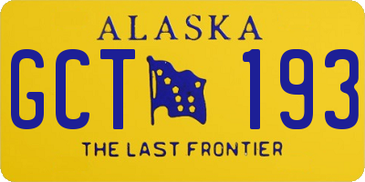 AK license plate GCT193
