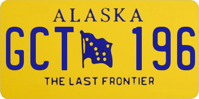 AK license plate GCT196