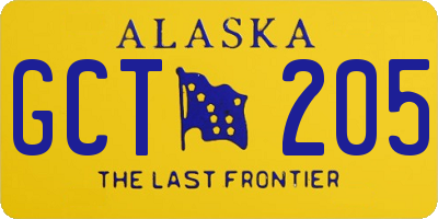 AK license plate GCT205