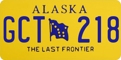 AK license plate GCT218