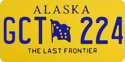 AK license plate GCT224