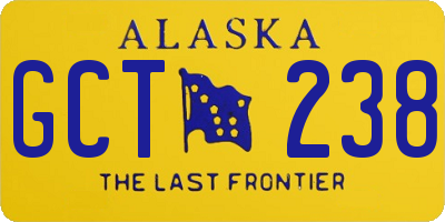 AK license plate GCT238
