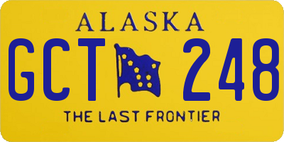 AK license plate GCT248