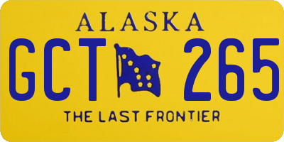 AK license plate GCT265