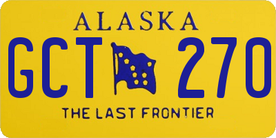 AK license plate GCT270
