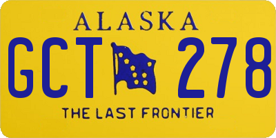 AK license plate GCT278
