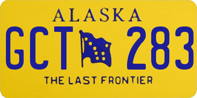 AK license plate GCT283