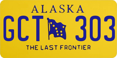 AK license plate GCT303
