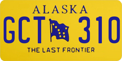 AK license plate GCT310