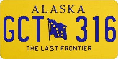AK license plate GCT316