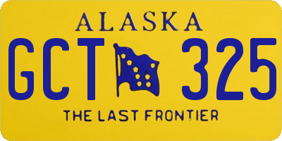 AK license plate GCT325