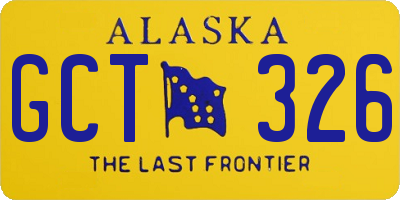 AK license plate GCT326