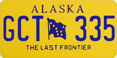 AK license plate GCT335