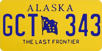 AK license plate GCT343