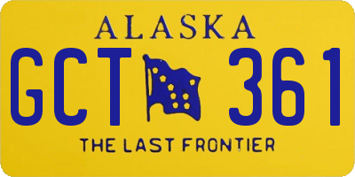 AK license plate GCT361
