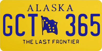 AK license plate GCT365