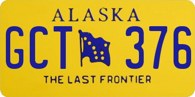 AK license plate GCT376