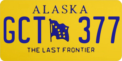 AK license plate GCT377