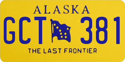 AK license plate GCT381
