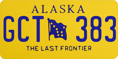 AK license plate GCT383