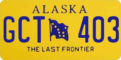 AK license plate GCT403