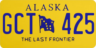 AK license plate GCT425