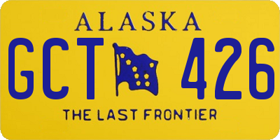 AK license plate GCT426
